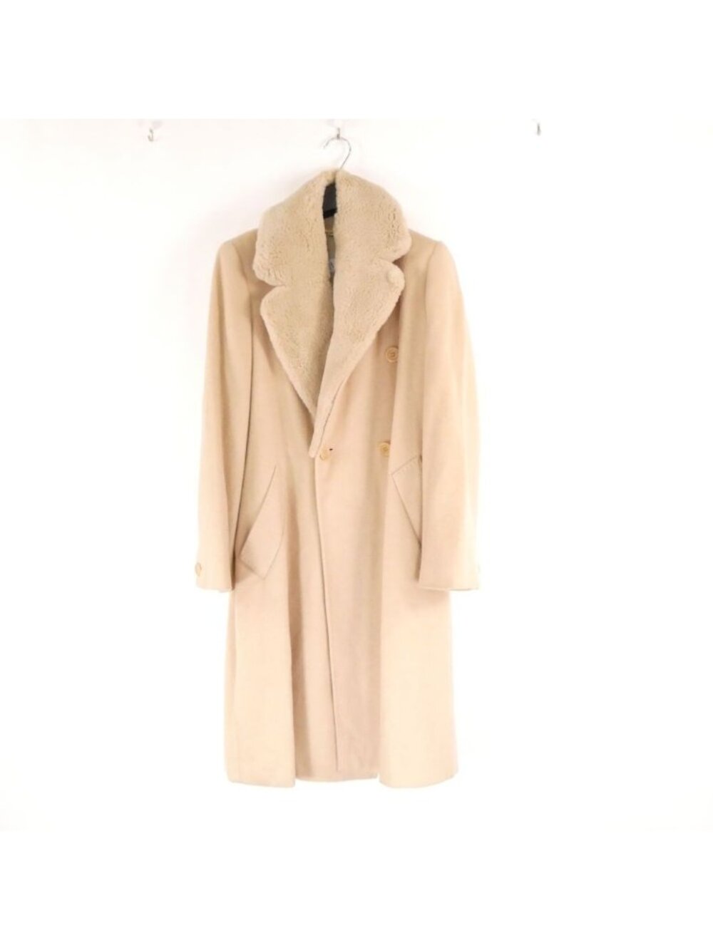 Max Mara Maxmara Chesterfield Camel Fur White 38 Coat